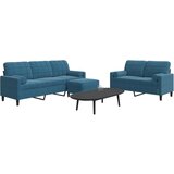 vidaXL 3-dijelni set sofa s jastucima plavi baršunasti | shoptok.hr