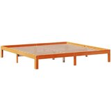 vidaXL Knjižna postelja brez vzmetnice vošč. rjava 180x200 cm borovina | Shoptok.si