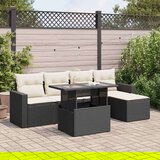 vidaXL 6-dijelni set vrtnih sofa s jastucima crni od poliratana | shoptok.hr