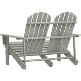  Vrtni dvosjed Adirondack od masivne jelovine sivi | shoptok.hr