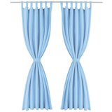 MIKRO Satenske Zavjese 2 kom s Tregerima 140x225 cm Tirkizna | shoptok.hr