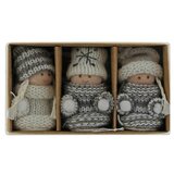  Okrasek za božično drevo (Siva, Tekstil, 3 kos, 5 cm) | Shoptok.si