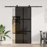 vidaXL klizna vrata s priborom 90 x 205 cmkaljeno staklo i aluminij | shoptok.hr