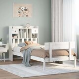 vidaXL Krevet s regalom za knjige bez madraca bijeli 75x190cm borovina | shoptok.hr