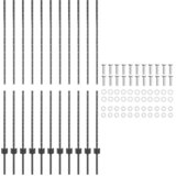  Stup za ogradu 11 pcs Siva 150 cm Čelik | shoptok.hr