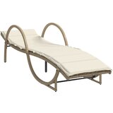 Maison Chic Ležalnik - Sončna ležalnik z blazino bež 60x199x42 cm poli ratan, (22042803) Cene
