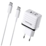 Konfulon kućni punjač C32D+DC15 20W sa type c na type c beli sa crnim | ePonuda.com