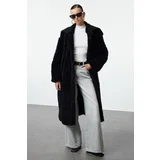 Trendyol Black Oversize Plush Coat