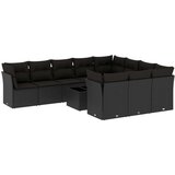 vidaXL 11-dijelni set vrtnih sofa od poliratana s jastucima crni | shoptok.hr