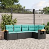 vidaXL 5-dijelni set vrtnih sofa od poliratana s jastucima crni | shoptok.hr