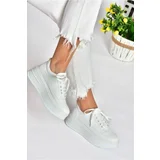 Fox Shoes P274117509 White High Soled Women's Sports Shoes Sneakers