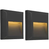 QAZQA Komplet 2 modernih stenskih svetilk temno sive barve z LED - Gem 2