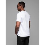 Ombre Men's cotton jersey t-shirt with large side lettering - white | Eponuda.ba