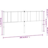  Metalno zamjensko uzglavlje crno 200 cm | shoptok.hr