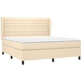  Krevet s oprugama i madracem krem 160x200 cm od tkanine | shoptok.hr