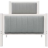  Okvir kreveta s uzglavljem Bijela i svijetlosiva 75 x 190 cm | shoptok.hr