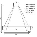  LED prigušiva luster na sajli LED/80W/230V 3000-6500K + daljinsko upravljanje | Eponuda.com