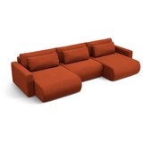 Cosmopolitan Design Ciglasta baršunasti sklopiva/s prostorom za odlaganje kutna garnitura (u obliku slova "U") Belfast – | shoptok.hr