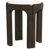 Light & Living Okrogla stranska mizica s kamnito mizno ploščo ø 45 cm Ali – Cene
