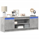 vidaXL TV ormarić s LED svjetlima boja betona 139,5x34x50 cm drveni | shoptok.hr