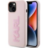  Originalen KARL LAGERFELD ovitek iPhone 15 - Logo 3D - roza zaščita - KLHCP15S3DMBKCP Cene