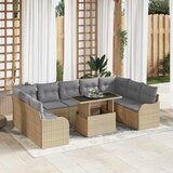  Sjedeća garnitura za vrt 10 kom. 9-Broj sjedala Bež Poli Ratan | shoptok.hr