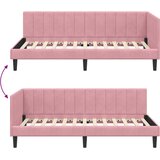  Kutni okvir kreveta Ružičasta 90 cm x 190 cm Baršun | shoptok.hr