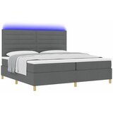  LED Box Spring Krevet Tamno siva 200 x 200 cm tkanina | Eponuda.com