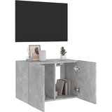  Zidni TV ormarić s LED svjetlima siva boja betona 60x35x41 cm | shoptok.hr