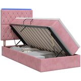  LED krevet za pohranu s madracem Ružičasta 100 x 200 cm Baršun | shoptok.hr