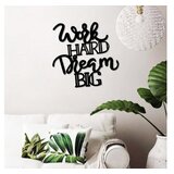 WALLXPERT Zidna dekoracija Work Hard Dream Big 1, 53x52cm, Crna Cijene