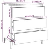  Komoda boja dimljenog hrasta 60 x 35 x 69 cm konstruirano drvo | shoptok.hr