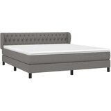  Box spring postelja z vzmetnico temno siva 180x200 cm blago, (20790326) | Shoptok.si