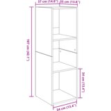 vidaXL TV ormar s policom s pohranom 4 pcs Crni hrast 37 x 35 x 107.5 cm | shoptok.hr