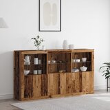 vidaXL sideboard sa LED svjetlima Staro drvo 181.5x37x100 cm Inženjersko drvo | shoptok.hr