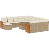  13-dijelni set vrtnih sofa s jastucima poliratan Bež | shoptok.hr