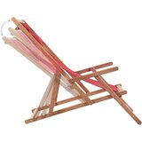  Sklopiva ležaljka za plažu od tkanine s drvenim okvirom crvena | shoptok.hr
