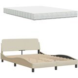  Postelja z vzmetnico krem 140x200 cm blago, (21829118) | Shoptok.si