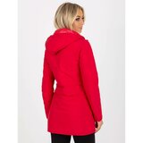Fashion Hunters Red reversible transitional jacket with a hood Cene