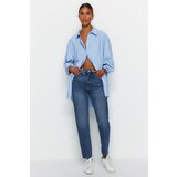 Trendyol Dark Blue High Waist Mom Jeans Cene