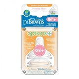 Dr.browns Dr. Brown’s Natural Flow® Opcije+™ Preemie Flow™ Wide-Neck Nipple pakiranje od 2 komada | shoptok.hr