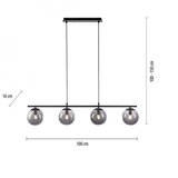 Just LIGHT. 14604-18 - Luster na sajli WIDOW 4xE14/25W/230V crna | Eponuda.com