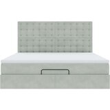  Otomanski posteljni okvir z vzmetnicami siv 160x200 cm žamet | Shoptok.si