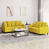  2-dijelni set sofa s jastucima žuti baršunasti Cijene