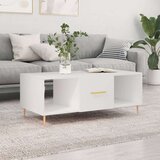  Stolić za kavu bijeli 102 x 50 x 40 cm od konstruiranog drva Cijene