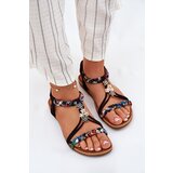 EVENTO Women's Sandals With Pins And Braided Straps Black Nusoreth | Shoptok.si