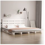  Za krevet bijela 200 x 200 cm od masivne borovine | shoptok.hr