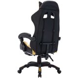 vidaXL racing stol z RGB LED lučkami zlato in črno umetno usnje | Shoptok.si