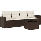  5-dijelni set vrtnih sofa s jastucima poliratan smeđi | shoptok.hr
