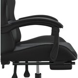  Okretna igraća stolica s osloncem za noge crna od umjetne kože | shoptok.hr